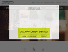 Tablet Screenshot of hiddencove-apartments.com